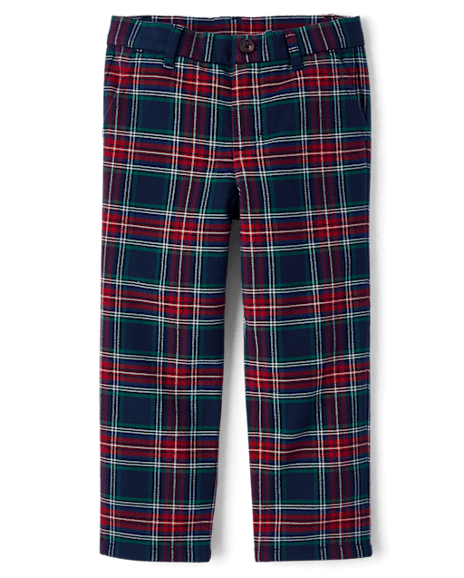 Boys Plaid Dress Pants - Royal Christmas