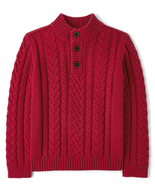 Boys Cable Knit Turtleneck Sweater - All Dressed Up