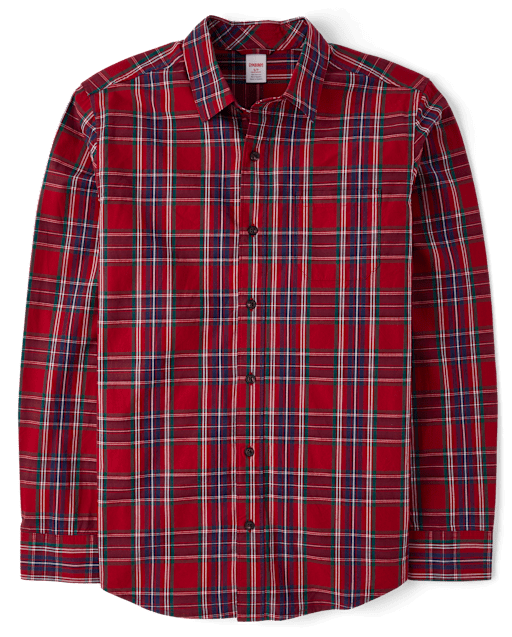 Mens Matching Family Plaid Poplin Button Up Shirt - All Dressed Up - lbl_product_image_view_2