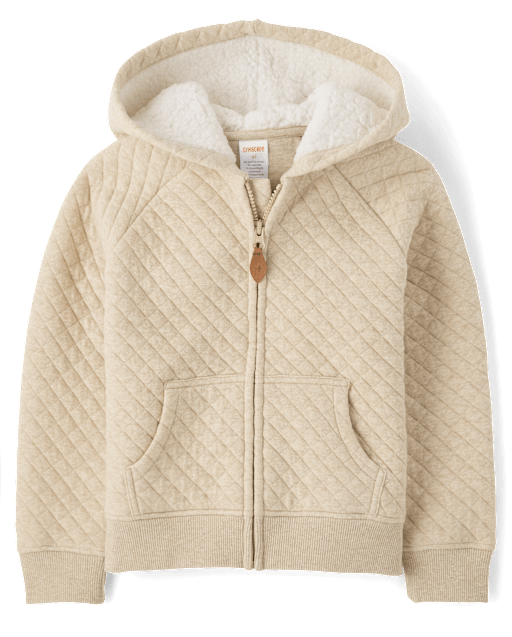 Boys Quilted Zip Up Hoodie - Little Essentials - view 1