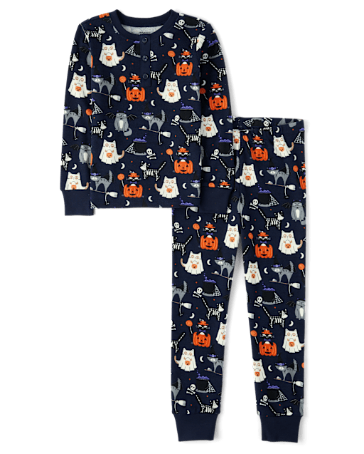 Boys Halloween Henley Snug Fit Cotton Pajamas - view 2