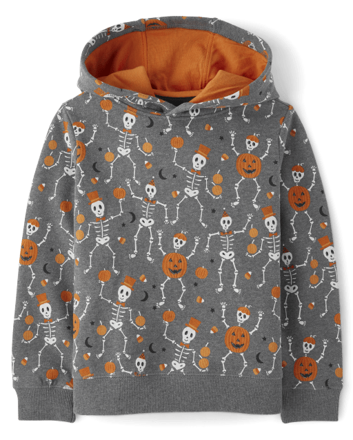 Boys Skeleton Fleece Hoodie - Halloween