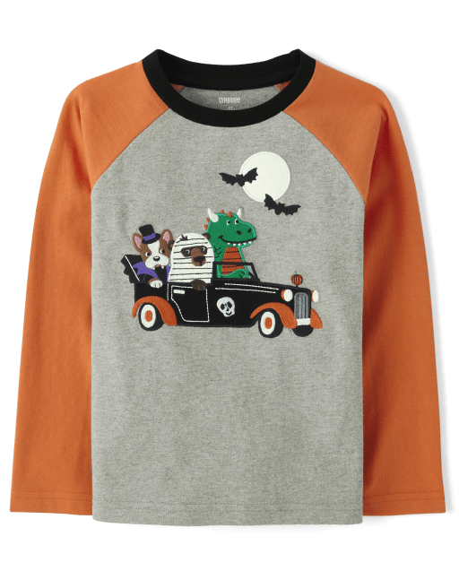 Haut superposé brodé pour garçon - Halloween