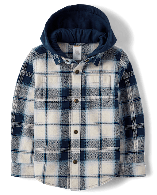 Boys Plaid Flannel Shacket - Country Charm - view 1