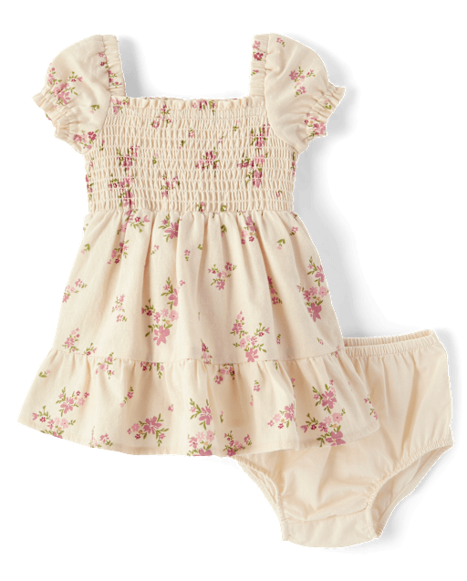 Baby Girls Floral Flannel  Ruffle Dress - Homegrown by Gymboree