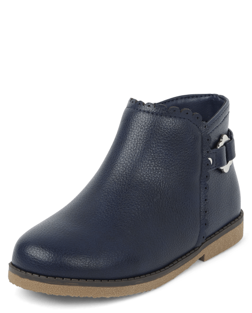 Bottines à boucle fleurie festonnée pour filles - Little Essentials - lbl_product_image_view_2