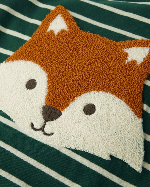 Boys Striped Embroidered Fox Top - Autumn Adventures - view 2