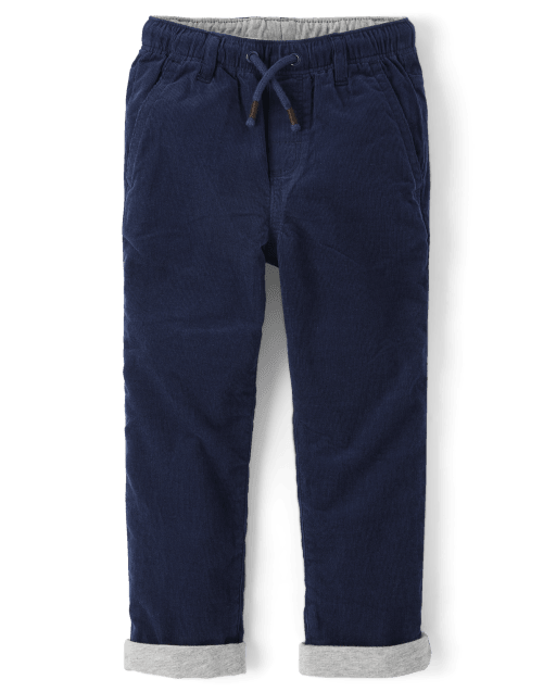 Boys Corduroy Pull On Roll Cuff Pants - Little Essentials - view 1