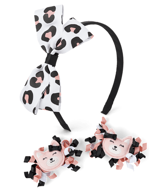 Girls 3-Piece Hair Set - Lil' Leopard