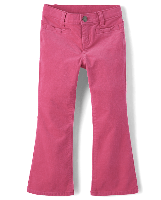 Girls Bow Corduroy Pants - Little Snowflake - view 1