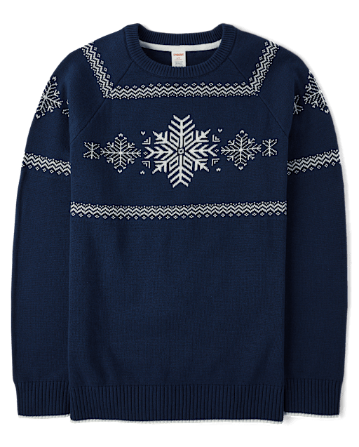 Mens Matching Family Snowflake Sweater - Holiday Express