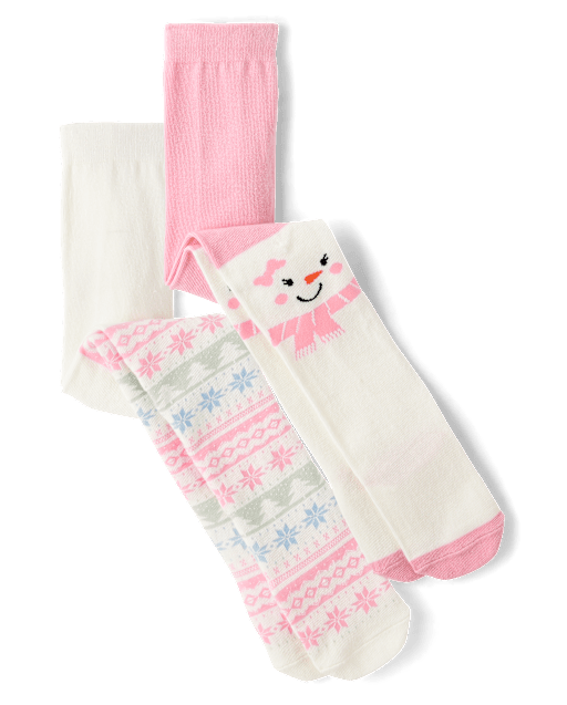 Girls Snowman Fairisle Tights 2 Pack Little Snowflake MULTI Gymboree CA
