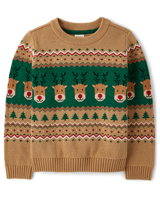 Boys Reindeer Fairisle Sweater - Holiday Express