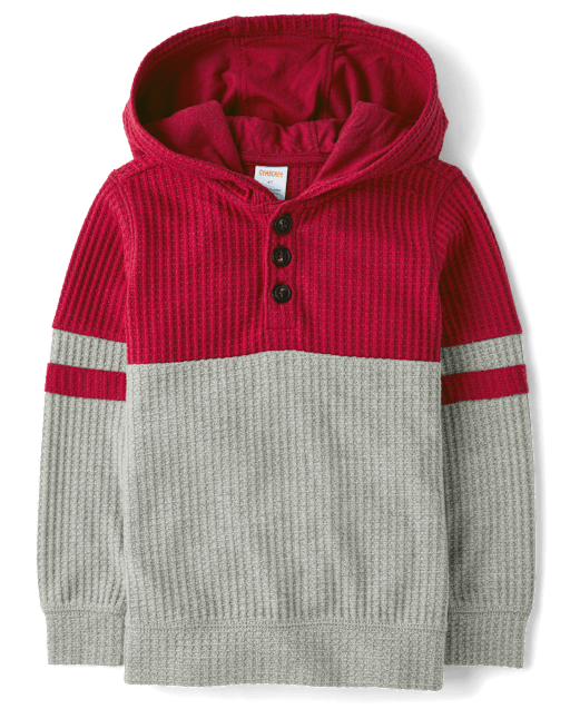 Boys Colorblock Thermal Hoodie Top - Mini Valentine