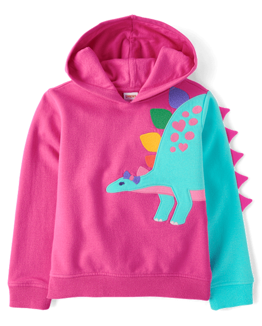 Girls Dino Fleece Hoodie - Dino Friends