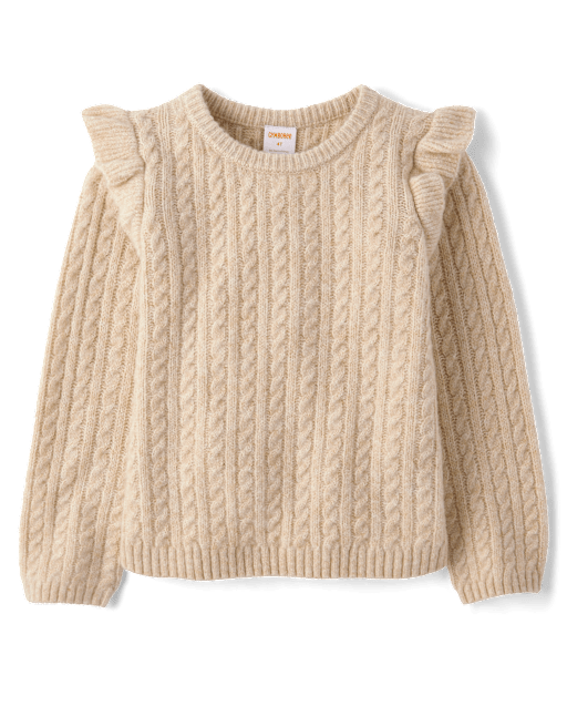 Pull à volants en tricot torsadé pour fille - Tiny Dancer