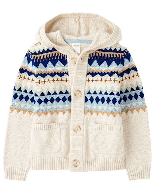 Boys Fairisle Hooded Cardigan - Little Snowflake