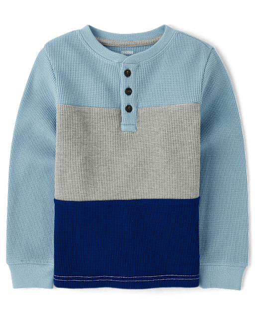 Boys Colorblock Henley Top - Little Snowflake - view 1