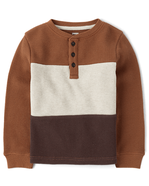 Haut Henley à contraste de couleurs pour garçon - Little Snowflake