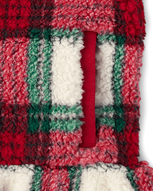 Pull à carreaux en sherpa à demi-zip pour fille - Little Essentials - lbl_product_image_view_2