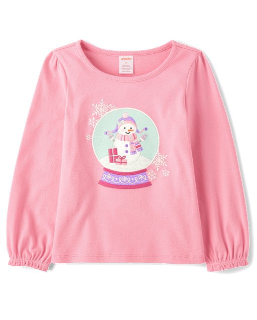 Girls Snow Globe Top - Little Snowflake