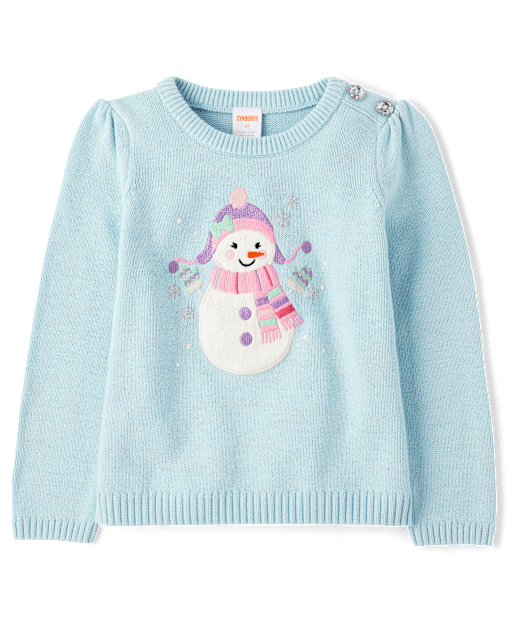 Girls Snowman Sweater - Little Snowflake - view 1