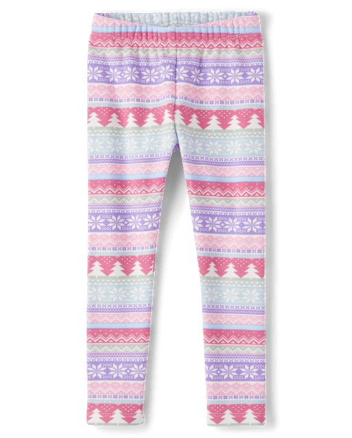 Leggings douillets pour fille avec motif flocon de neige - Petit flocon de neige