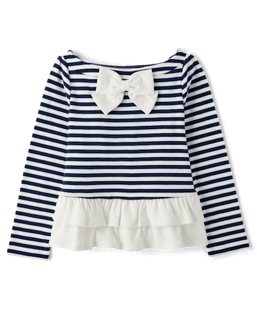 Girls Striped Ruffle Top - Coastal Cutie