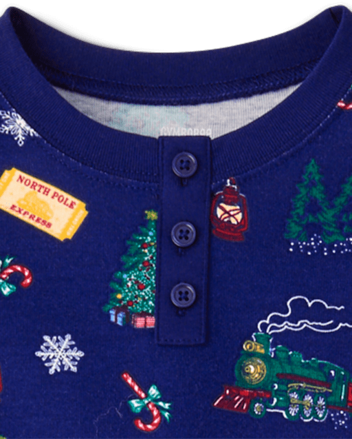 Pyjama en coton ajusté pour enfants sur le thème du train de Noël - lbl_product_image_view_2