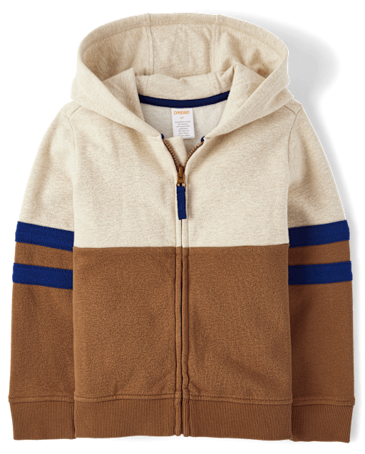 Boys Colorblock Zip Up Hoodie - Dino Friends