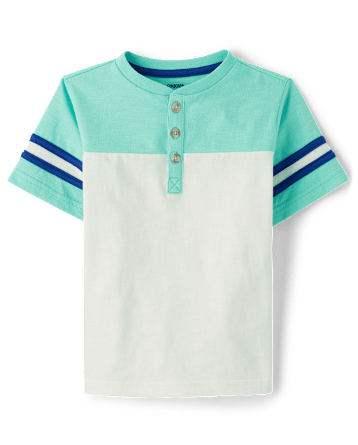 Boys Colorblock Henley Top - Little Essentials