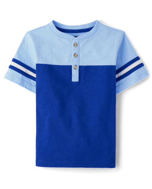 Boys Colorblock Henley Top - Little Essentials