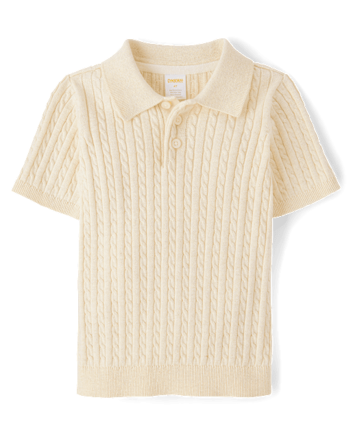Boys Cable Knit Sweater Polo - Spring Celebrations