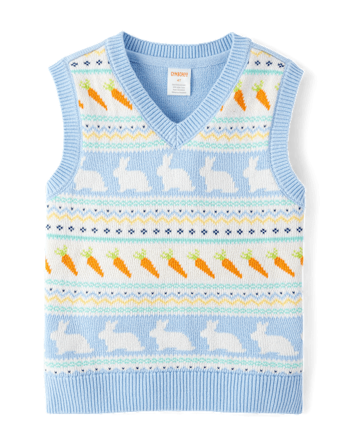 Gilet Chandails en jacquard motif lapin pour garçon - Garden Party