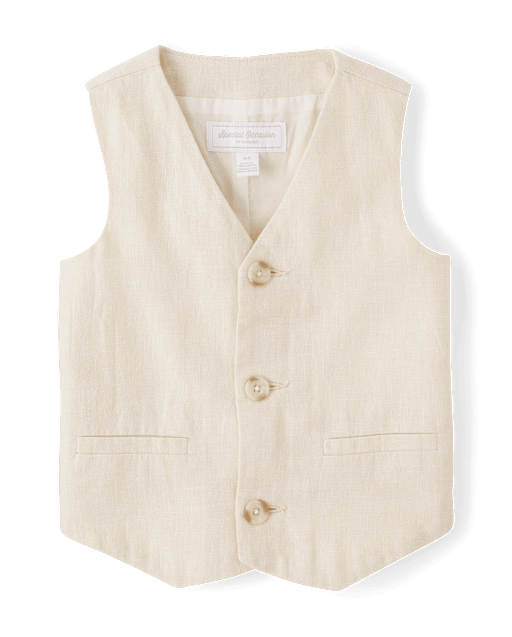 Boys Linen-Blend Vest - Special Occasions