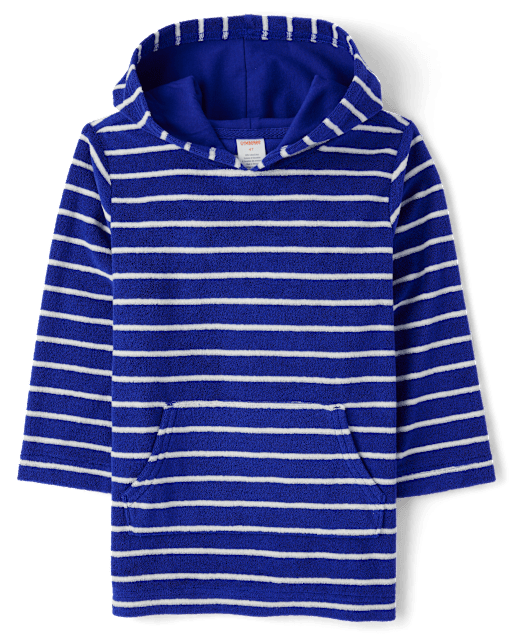 Robe cache-cœur à capuche rayée pour enfants - Swim