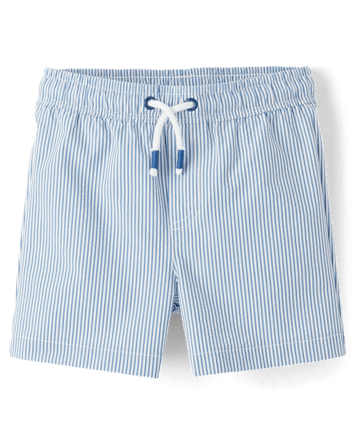 Boys Seersucker Swim Trunks - Swim