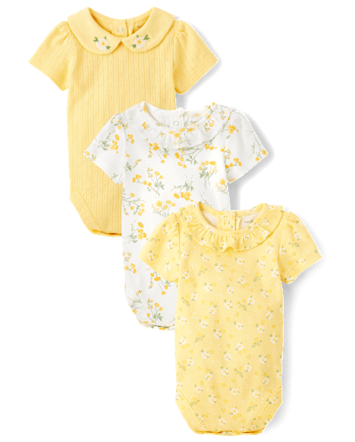 Baby Girls Floral Bodysuit 3-Pack - Homegrown by Gymboree