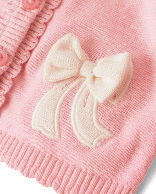 Baby Girls Embroidered Bow Cardigan - view 2