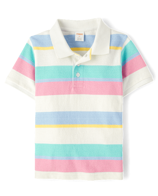 Boys Striped Polo - Garden Party