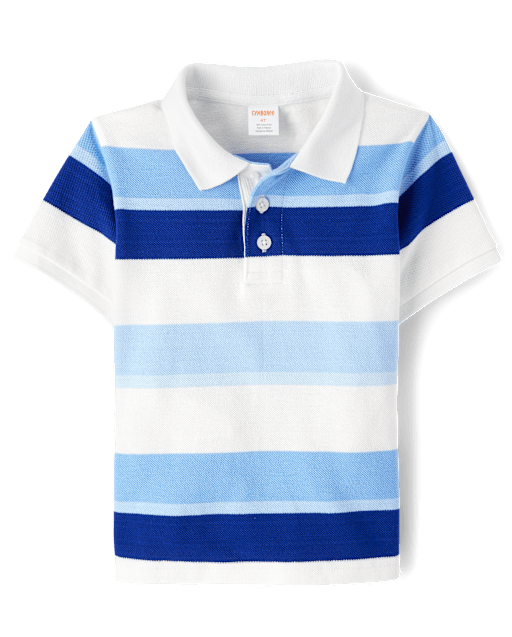 Boys Striped Polo - Blue Belle