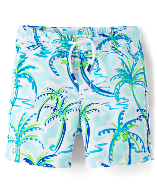 Boys Palm Tree Swim Trunks - Swim