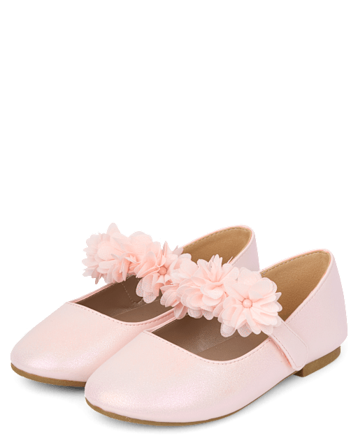 Girls Floral Ballet Flats - Blushing Blooms