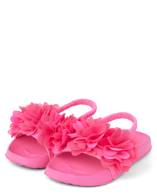 Girls Flower Slides - Swim