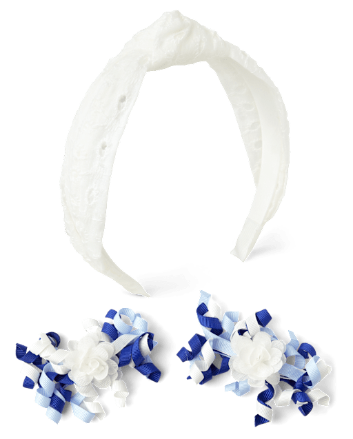 Girls 3-Piece Hair Set - Blue Belle