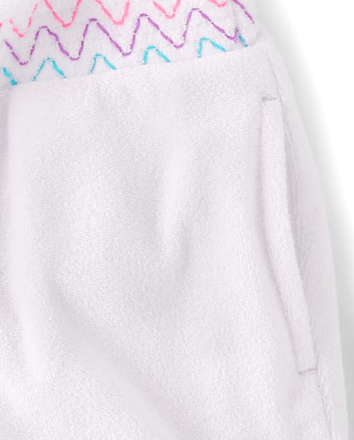 Girls Rainbow Terry Pull On Shorts - Little Essentials - view 2