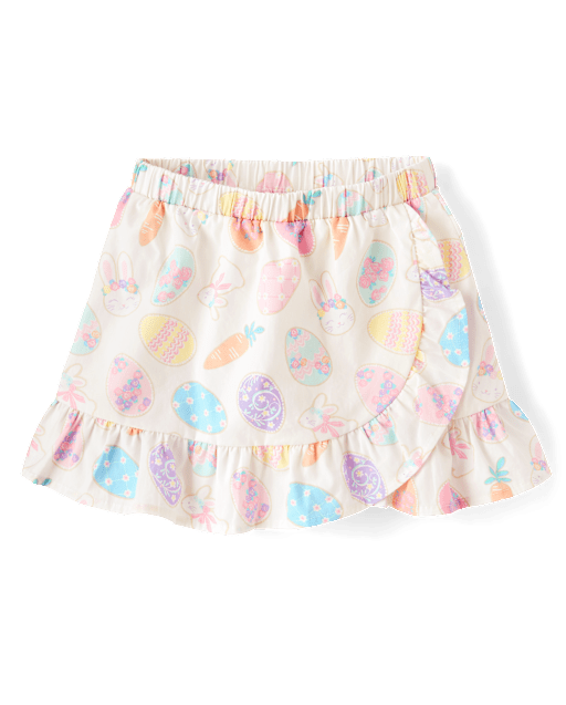 Girls Easter Egg Ruffle Wrap Skort - Garden Party