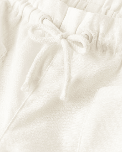 Girls Linen-Blend Pull On Shorts - view 2