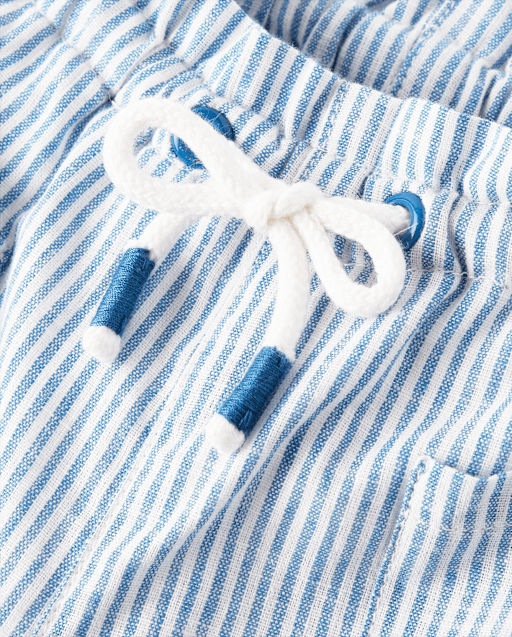 Girls Striped Linen-Blend Pull On Shorts - lbl_product_image_view_2