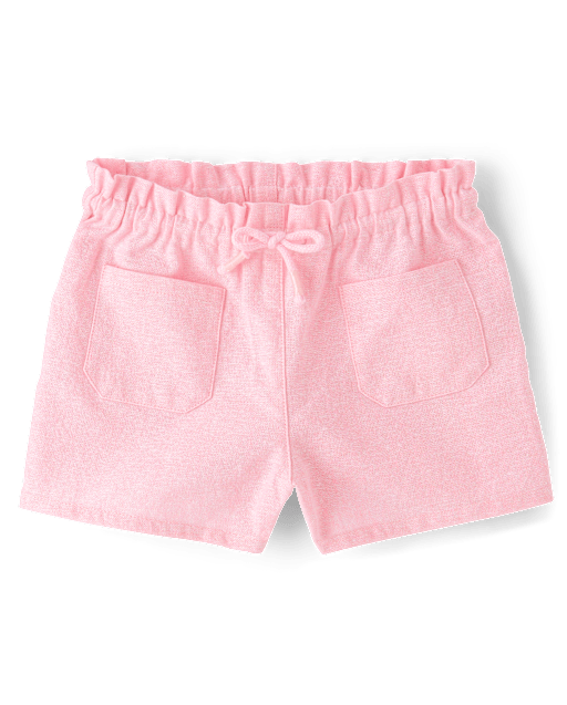 Girls Linen-Blend Pull On Shorts